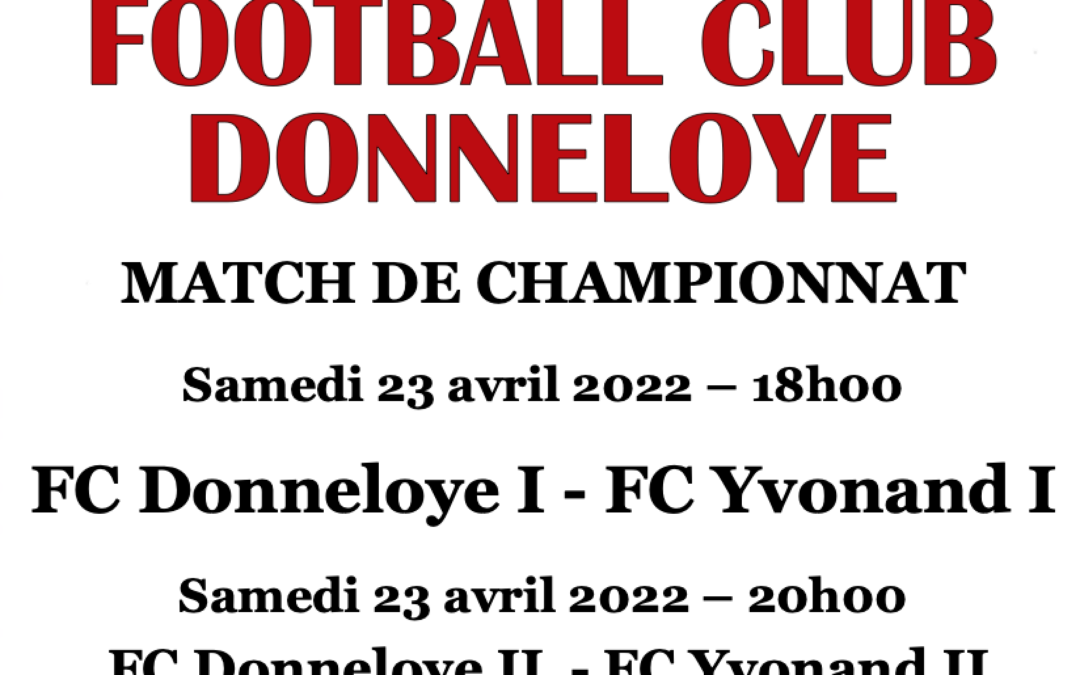 Le FC Donneloye reçoit le FC Yvonand